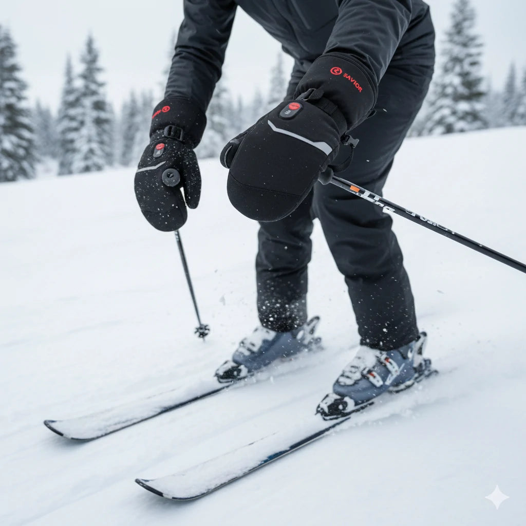 Savior elektrisch beheizte Fäustlinge | Dicke 7.4V wiederaufladbare wärmende Fäustlinge für Skifahren