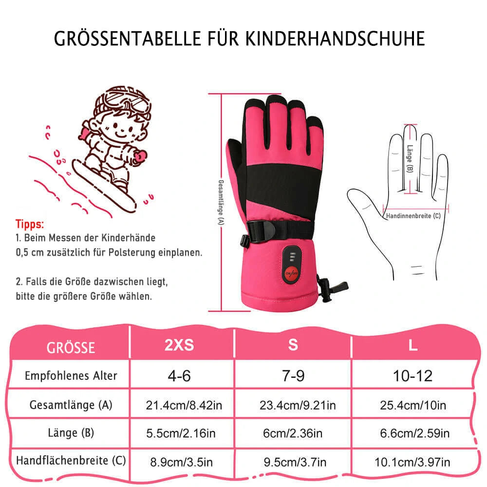 Keepwarming Beheizbare Handschuhe für Kinder – Wind- & Wasserdicht für