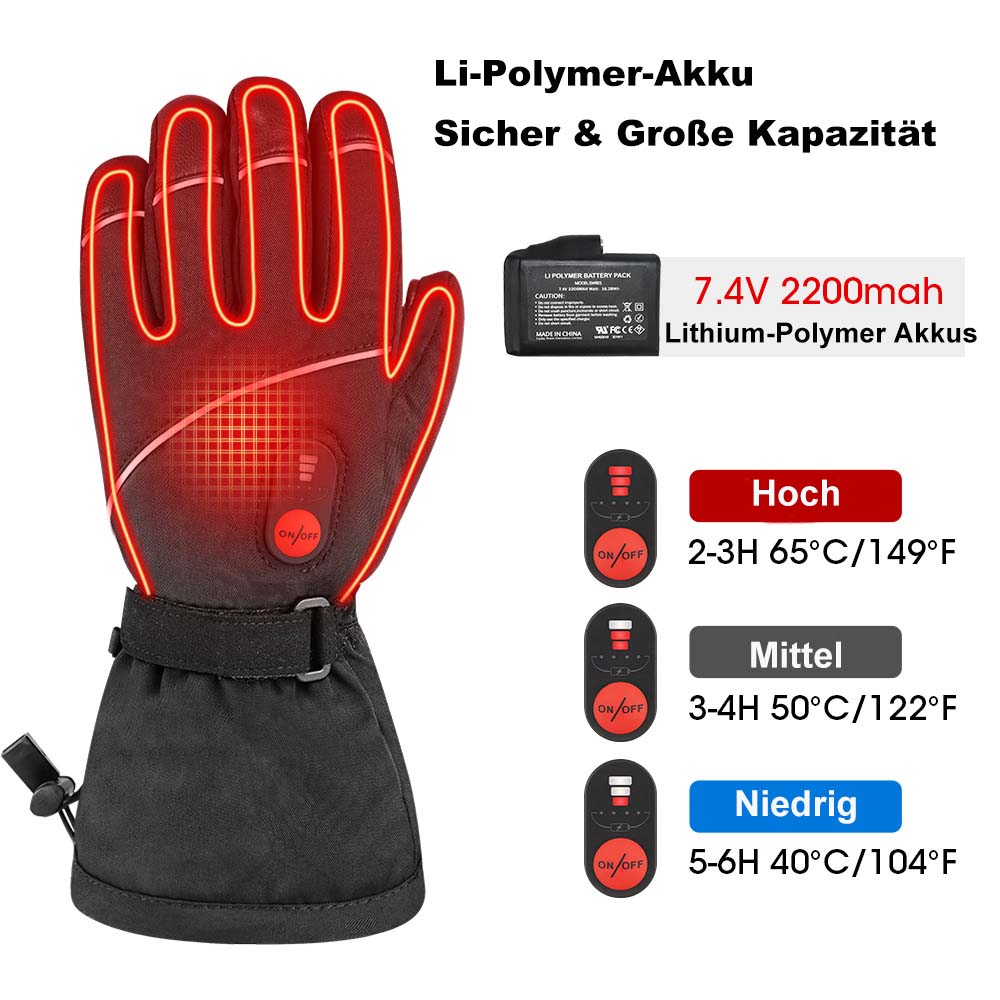 heizkissen für handschuhe Savior Dicke Beheizte Lederhandschuhe | Leder Hand Warming Handschuhe