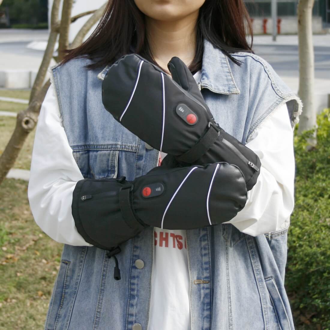 Leder elektrisch beheizte Handschuhe