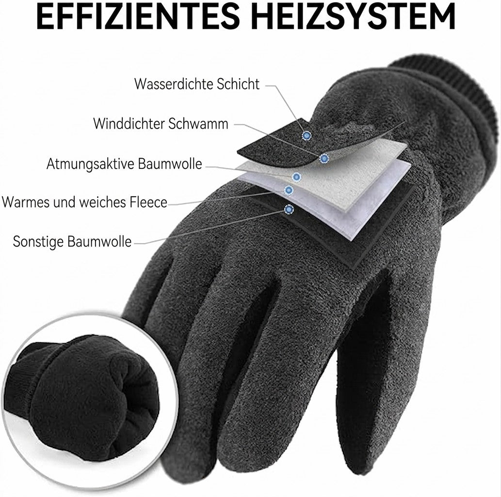 OZERO Herren & Damen Hirschleder Winterhandschuhe | Wasserdicht & Wind