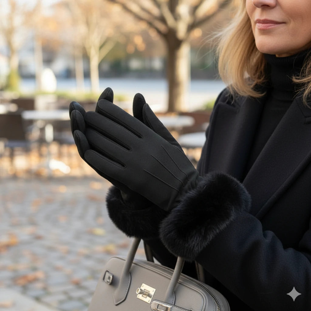Damen-Winterhandschuhe aus Hirschleder mit Touchscreen-Funktion
