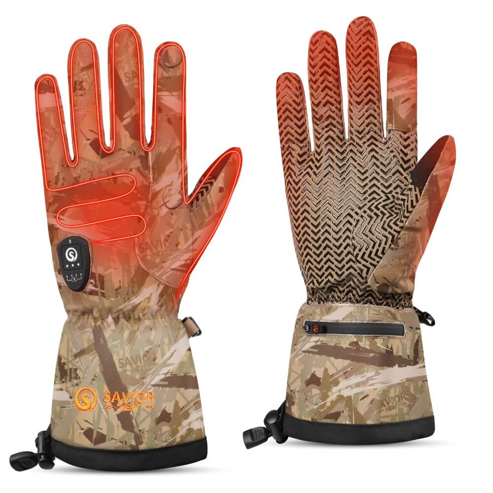meier brücher handschuhe SAVIORHEAT Beheizte Camo Handschuhe für Jäger – Wasserdicht mit Magnet