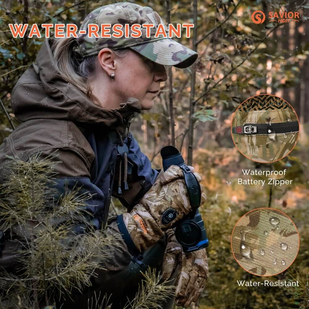 deerhunter almati handschuhe SAVIORHEAT Beheizte Camo Handschuhe für Jäger – Wasserdicht mit Magnet