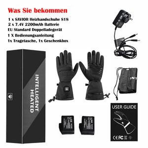 Produktverpackungsbild der dünnen beheizbaren Handschuhe von Savior