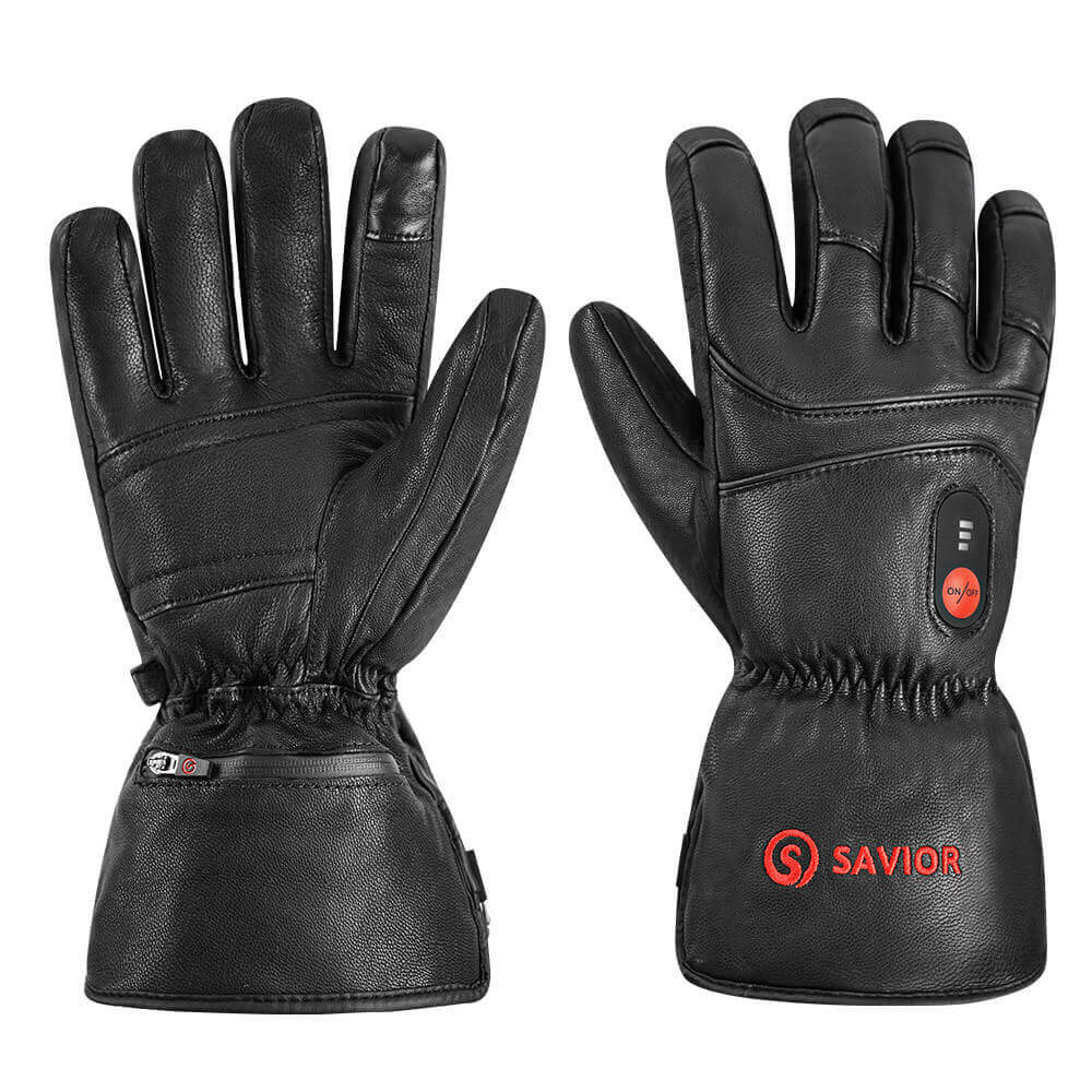 Vollziegenleder Savior Beheizte Handschuhe | Elektrische Motorradhands