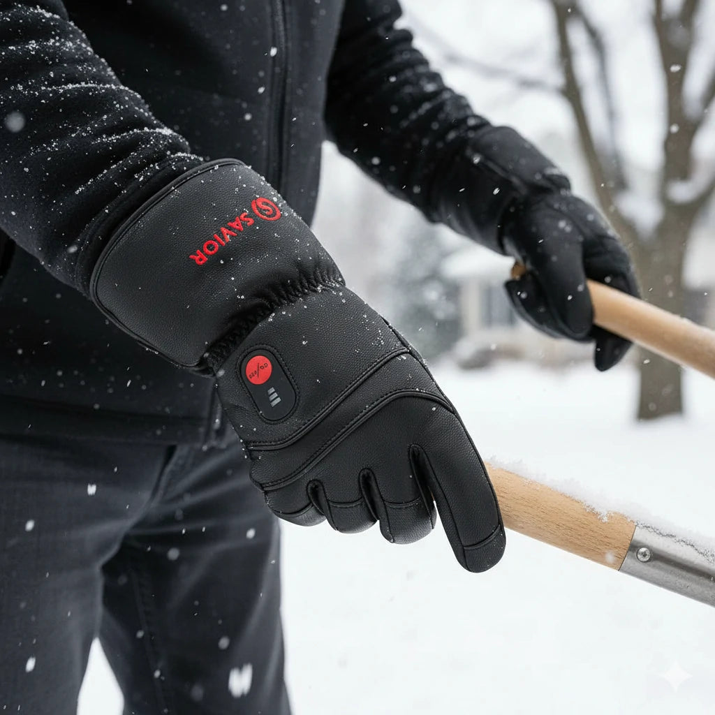 Tragen Sie Schafslederhandschuhe von SAVIOR im Schnee schneiden