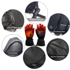 Savior Dicke Beheizte Lederhandschuhe | Leder Hand Warming Handschuhe