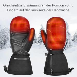 Leder elektrisch beheizte Handschuhe | Wiederaufladbare 7V Batterie beheizte Ski Handschuhe