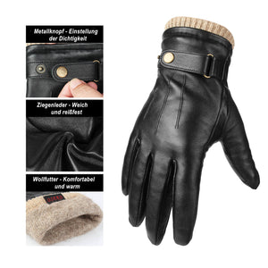 OZERO Herren Touchscreen Handschuhe aus Kaschmir gefüttertem Leder | Winter Ziegenleder Fahrhandschuhe