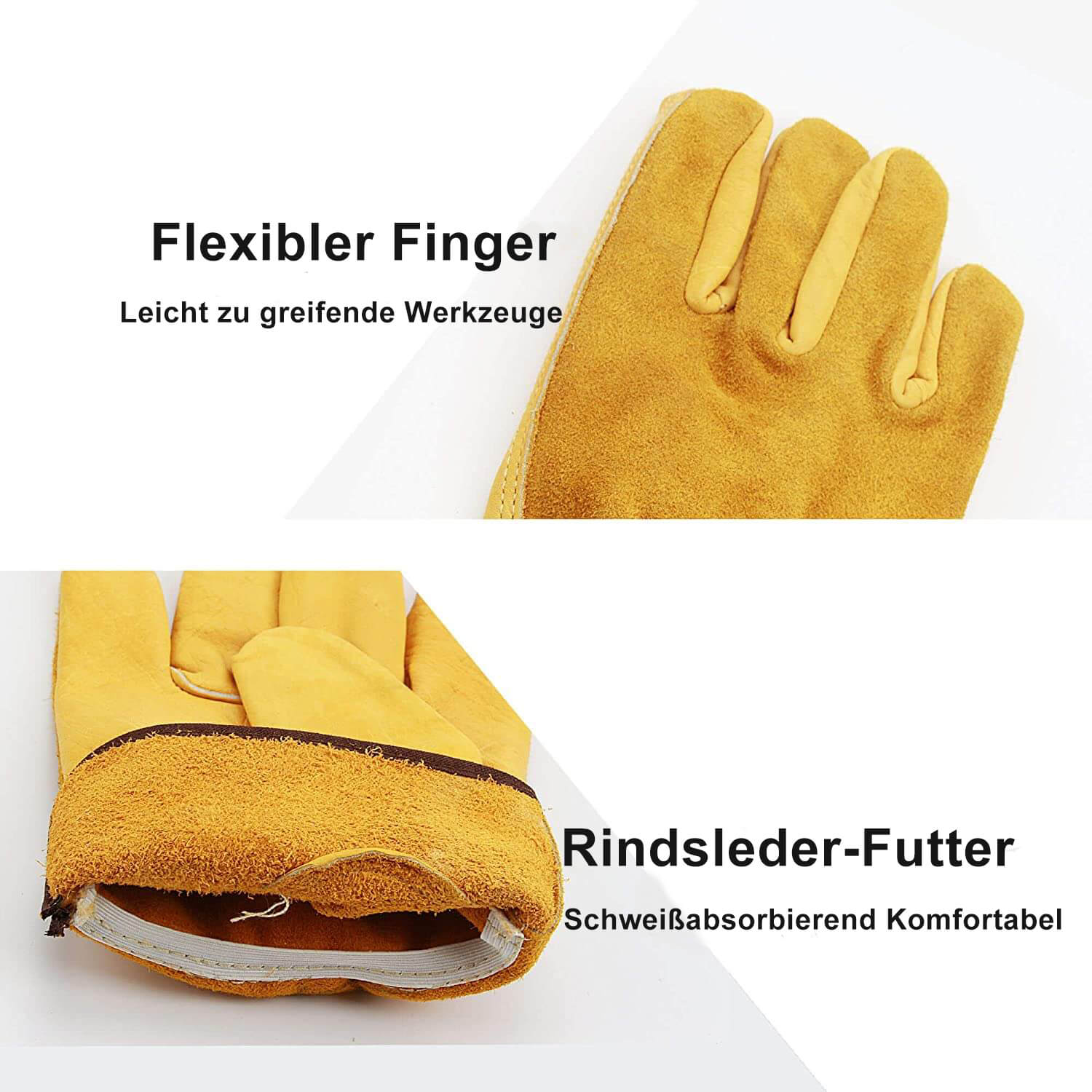 rindsleder handschuhe OZERO Arbeitshandschuhe aus echtem Rindsleder | Robuste Gartenhandschu