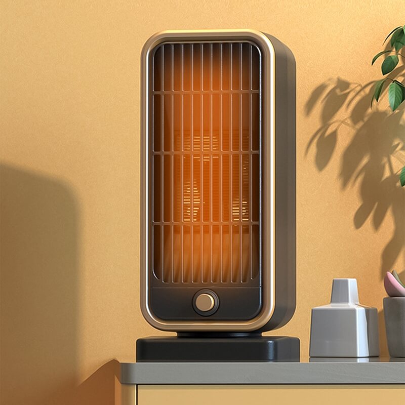Mini Keramik Heizlüfter 500W in Schwarz mit kompaktem V0-Netzkabel