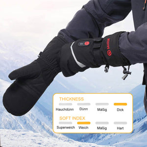Savior elektrisch beheizte Handschuhe | Dicke 7.4V wiederaufladbare wärmende Fäustlinge für Skifahren