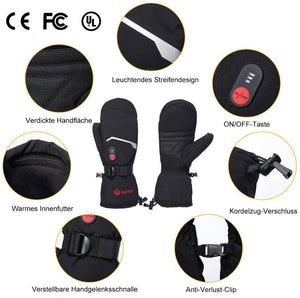 Savior elektrisch beheizte Handschuhe | Dicke 7.4V wiederaufladbare wärmende Fäustlinge für Skifahren